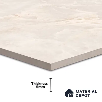 Marble Wall & Floor Tile TL 07387 Amphora Crema 4 ft x 2 ft Glossy Finish Vitrified Tile - 9 mm | 4 Random Design | Suitable For living Room, Bedroom, Kitchen (Sample)