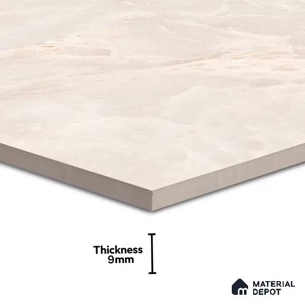 Marble Wall & Floor Tile TL 07387 Amphora Crema 4 ft x 2 ft Glossy Finish Vitrified Tile - 9 mm | 4 Random Design | Suitable For living Room, Bedroom, Kitchen (Sample)
