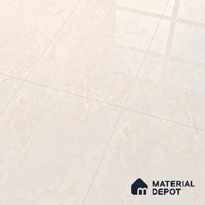 Marble Wall & Floor Tile TL 07387 Amphora Crema 4 ft x 2 ft Glossy Finish Vitrified Tile - 9 mm | 4 Random Design | Suitable For living Room, Bedroom, Kitchen (Sample)