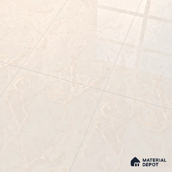 Marble Wall & Floor Tile TL 07387 Amphora Crema 4 ft x 2 ft Glossy Finish Vitrified Tile - 9 mm | 4 Random Design | Suitable For living Room, Bedroom, Kitchen (Sample)