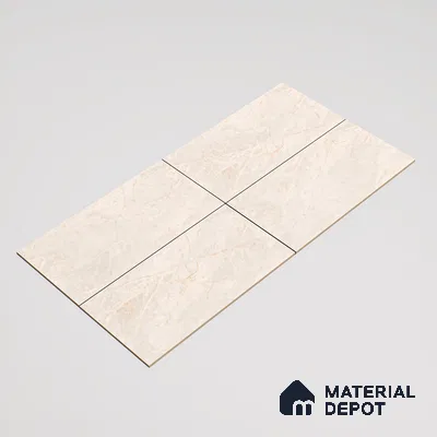 Marble Wall & Floor Tile TL 07387 Amphora Crema 4 ft x 2 ft Glossy Finish Vitrified Tile - 9 mm | 4 Random Design | Suitable For living Room, Bedroom, Kitchen (Sample)