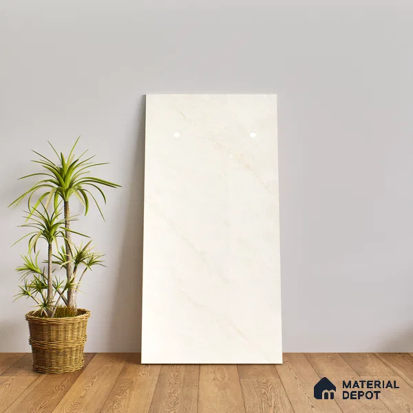 Marble Wall & Floor Tile TL 07411 Ciena Crema 4 ft x 2 ft Glossy Finish Vitrified Tile - 9 mm | Suitable For living Room, Bedroom, Kitchen