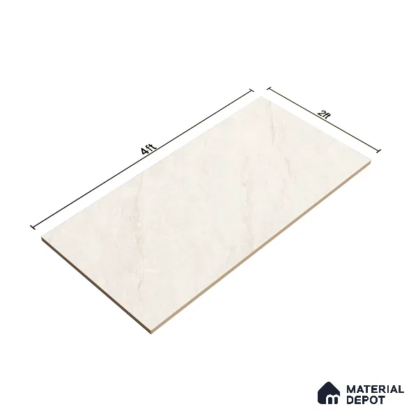 Marble Wall & Floor Tile TL 07411 Ciena Crema 4 ft x 2 ft Glossy Finish Vitrified Tile - 9 mm | Suitable For living Room, Bedroom, Kitchen
