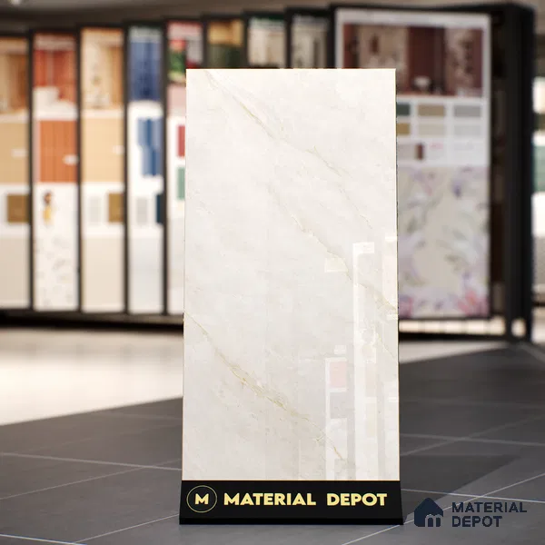 Marble Wall & Floor Tile TL 07411 Ciena Crema 4 ft x 2 ft Glossy Finish Vitrified Tile - 9 mm | Suitable For living Room, Bedroom, Kitchen