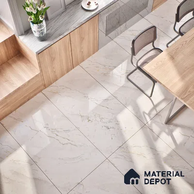 Marble Wall & Floor Tile TL 07390 Argenta Posh Pearl 4 ft x 2 ft Matte Finish Vitrified Tile - 9 mm | Suitable For living Room, Bedroom, Kitchen