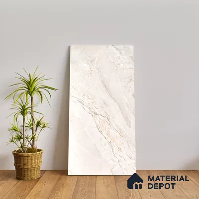 Marble Wall & Floor Tile TL 07390 Argenta Posh Pearl 4 ft x 2 ft Matte Finish Vitrified Tile - 9 mm | Suitable For living Room, Bedroom, Kitchen