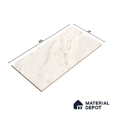 Marble Wall & Floor Tile TL 07390 Argenta Posh Pearl 4 ft x 2 ft Matte Finish Vitrified Tile - 9 mm | Suitable For living Room, Bedroom, Kitchen