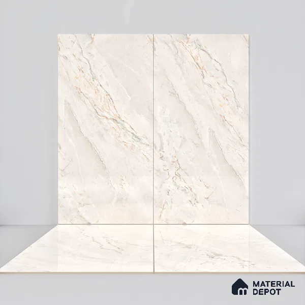 Marble Wall & Floor Tile TL 07390 Argenta Posh Pearl 4 ft x 2 ft Matte Finish Vitrified Tile - 9 mm | Suitable For living Room, Bedroom, Kitchen