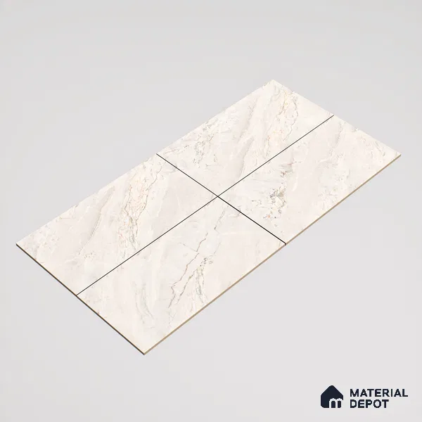 Marble Wall & Floor Tile TL 07390 Argenta Posh Pearl 4 ft x 2 ft Matte Finish Vitrified Tile - 9 mm | Suitable For living Room, Bedroom, Kitchen
