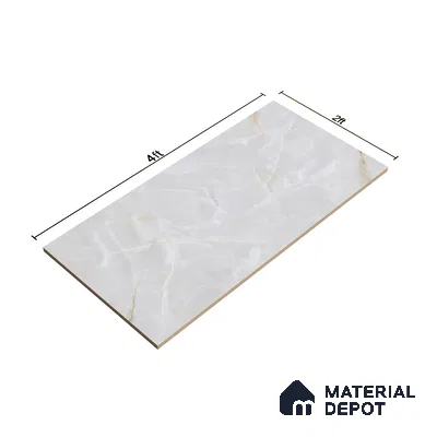 Marble Wall & Floor Tile TL 07389 Thunder Onyx Grey 4 ft x 2 ft Glossy Finish Vitrified Tile - 9 mm | 4 Random Design | Suitable For living Room, Bedroom, Kitchen