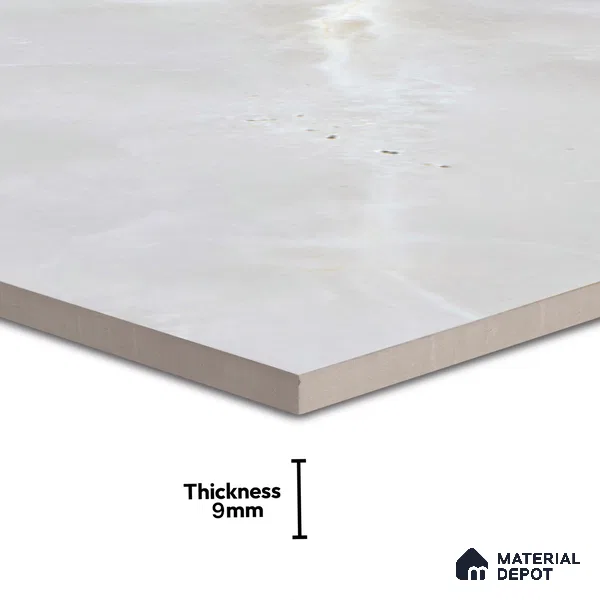 Marble Wall & Floor Tile TL 07389 Thunder Onyx Grey 4 ft x 2 ft Glossy Finish Vitrified Tile - 9 mm | 4 Random Design | Suitable For living Room, Bedroom, Kitchen