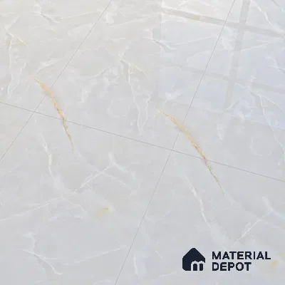 Marble Wall & Floor Tile TL 07389 Thunder Onyx Grey 4 ft x 2 ft Glossy Finish Vitrified Tile - 9 mm | 4 Random Design | Suitable For living Room, Bedroom, Kitchen