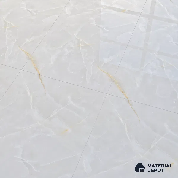 Marble Wall & Floor Tile TL 07389 Thunder Onyx Grey 4 ft x 2 ft Glossy Finish Vitrified Tile - 9 mm | 4 Random Design | Suitable For living Room, Bedroom, Kitchen