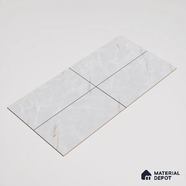 Marble Wall & Floor Tile TL 07389 Thunder Onyx Grey 4 ft x 2 ft Glossy Finish Vitrified Tile - 9 mm | 4 Random Design | Suitable For living Room, Bedroom, Kitchen