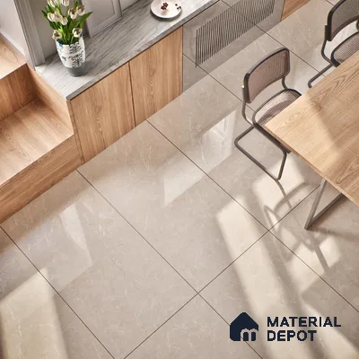 Marble Wall & Floor & Floor Tile TL 07384 Admire Crema 4 ft x 2 ft Glossy Finish Vitrified Tile - 9 mm | 4 Random Design | Suitable For living Room, Bedroom, Kitchen