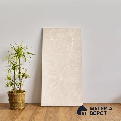 Marble Wall & Floor & Floor Tile TL 07384 Admire Crema 4 ft x 2 ft Glossy Finish Vitrified Tile - 9 mm | 4 Random Design | Suitable For living Room, Bedroom, Kitchen