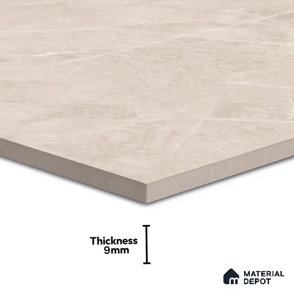 Marble Wall & Floor & Floor Tile TL 07384 Admire Crema 4 ft x 2 ft Glossy Finish Vitrified Tile - 9 mm | 4 Random Design | Suitable For living Room, Bedroom, Kitchen