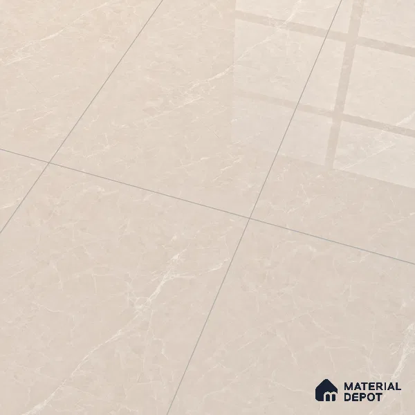 Marble Wall & Floor & Floor Tile TL 07384 Admire Crema 4 ft x 2 ft Glossy Finish Vitrified Tile - 9 mm | 4 Random Design | Suitable For living Room, Bedroom, Kitchen
