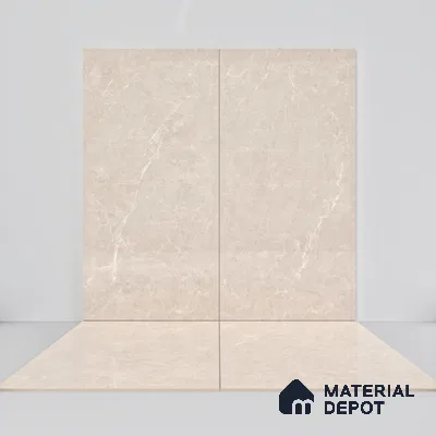 Marble Wall & Floor & Floor Tile TL 07384 Admire Crema 4 ft x 2 ft Glossy Finish Vitrified Tile - 9 mm | 4 Random Design | Suitable For living Room, Bedroom, Kitchen