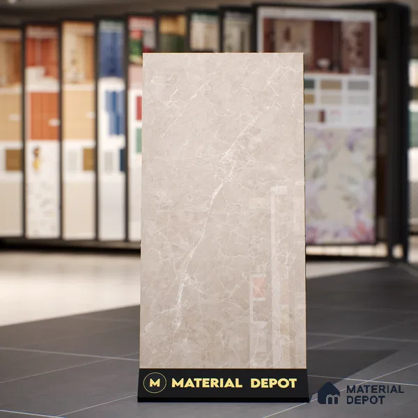 Marble Wall & Floor & Floor Tile TL 07384 Admire Crema 4 ft x 2 ft Glossy Finish Vitrified Tile - 9 mm | 4 Random Design | Suitable For living Room, Bedroom, Kitchen