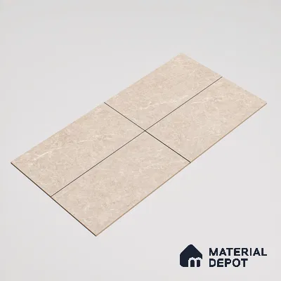 Marble Wall & Floor & Floor Tile TL 07384 Admire Crema 4 ft x 2 ft Glossy Finish Vitrified Tile - 9 mm | 4 Random Design | Suitable For living Room, Bedroom, Kitchen