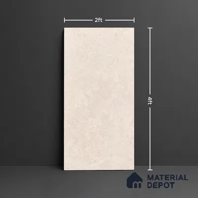 Stone Floor & Wall Tile TL 10262 C Solaro Crema 4 ft x 2 ft Matte Finish Vitrified - 9 mm | 4 Random Design | Suitable For Living Room, Bathroom, Foyer, Courtyard & Dining