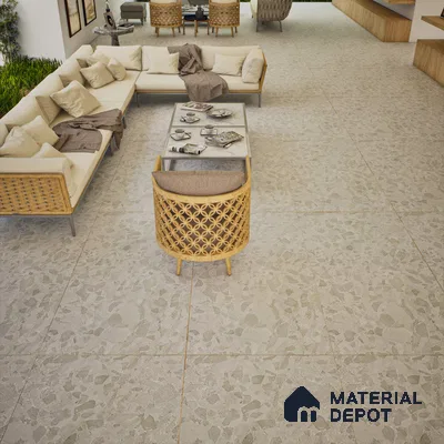 Carving Wall & Floor Tile TL 07400 Paris Stone Grey 4 ft x 2 ft Matte Finish Vitrified Tile - 9 mm | Suitable For Living Room, Bedroom, Kitchen (Sample)