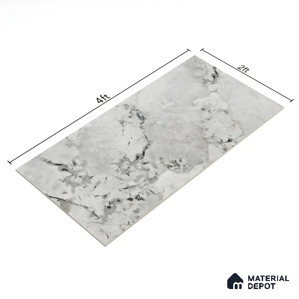 Marble Wall & Floor Tile TL 07406 Omrican Mocha 4 ft x 2 ft Matte Finish Vitrified Tile - 9 mm | Suitable For living Room, Bedroom, Kitchen (Sample)
