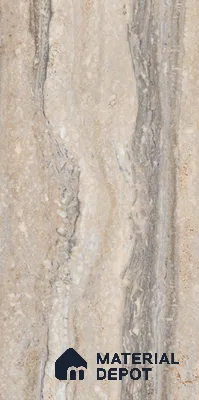 Carving Wall & Floor Tile TL 07401 Travertino Romano 4 ft x 2 ft Matte Finish Vitrified Tile - 9 mm | Suitable For Living Room, Bedroom, Kitchen