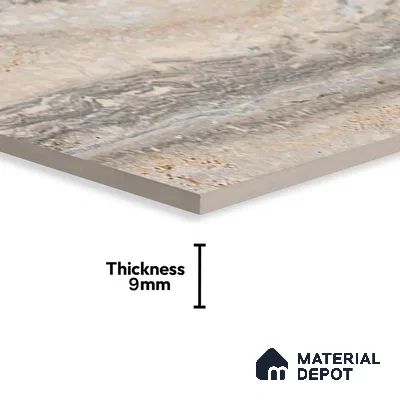 Carving Wall & Floor Tile TL 07401 Travertino Romano 4 ft x 2 ft Matte Finish Vitrified Tile - 9 mm | Suitable For Living Room, Bedroom, Kitchen