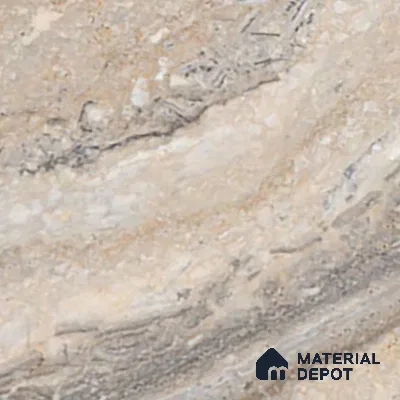 Carving Wall & Floor Tile TL 07401 Travertino Romano 4 ft x 2 ft Matte Finish Vitrified Tile - 9 mm | Suitable For Living Room, Bedroom, Kitchen
