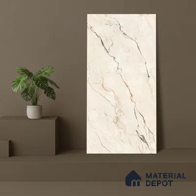 Marble Wall & Floor Tile TL 07407 Crackles 4 ft x 2 ft Matte Finish Vitrified Tile - 9 mm | Suitable For living Room, Bedroom, Kitchen