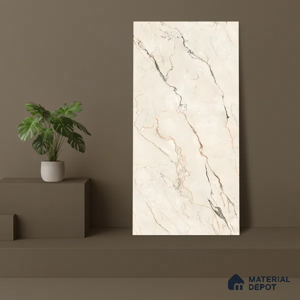 Marble Wall & Floor Tile TL 07407 Crackles 4 ft x 2 ft Matte Finish Vitrified Tile - 9 mm | Suitable For living Room, Bedroom, Kitchen