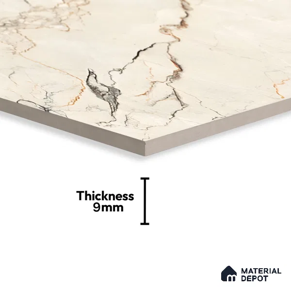 Marble Wall & Floor Tile TL 07407 Crackles 4 ft x 2 ft Matte Finish Vitrified Tile - 9 mm | Suitable For living Room, Bedroom, Kitchen