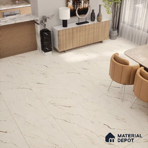 Marble Wall & Floor Tile TL 07407 Crackles 4 ft x 2 ft Matte Finish Vitrified Tile - 9 mm | Suitable For living Room, Bedroom, Kitchen