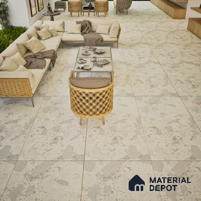 Carving Wall & Floor Tile TL 07397 Lucido Chips Light 4 ft x 2 ft Matte Finish Vitrified Tile - 9 mm | Suitable For Living Room, Bedroom, Kitchen (Sample)
