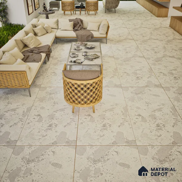 Carving Wall & Floor Tile TL 07397 Lucido Chips Light 4 ft x 2 ft Matte Finish Vitrified Tile - 9 mm | Suitable For Living Room, Bedroom, Kitchen (Sample)