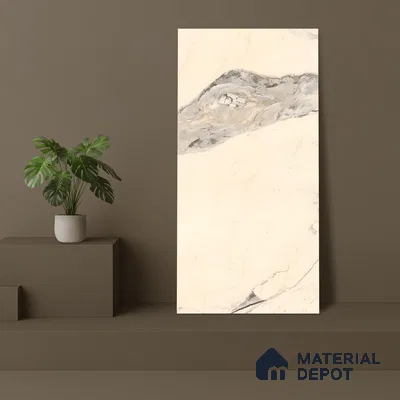 Marble Wall & Floor Tile TL 07402 Calacatta Flame 4 ft x 2 ft Matte Finish Vitrified Tile - 9 mm | Suitable For living Room, Bedroom, Kitchen (Sample)