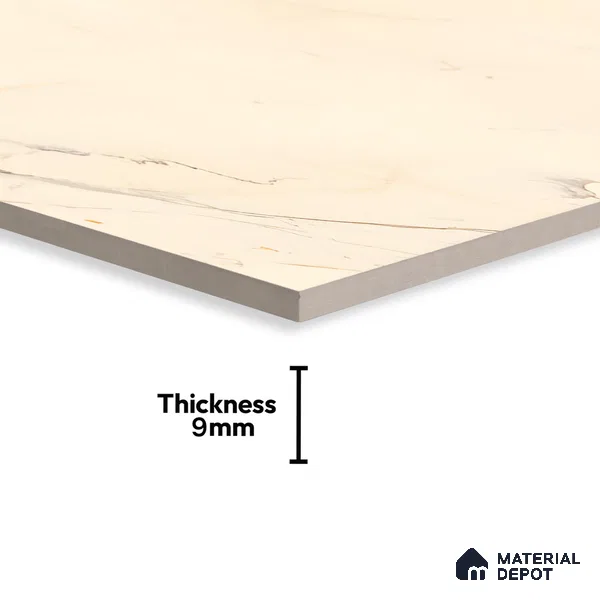 Marble Wall & Floor Tile TL 07402 Calacatta Flame 4 ft x 2 ft Matte Finish Vitrified Tile - 9 mm | Suitable For living Room, Bedroom, Kitchen (Sample)