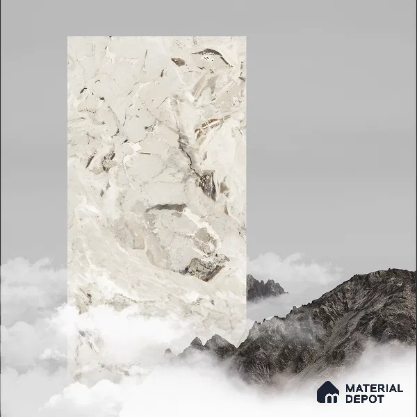 Marble Wall & Floor Tile TL 07404 Breche Breccia 4 ft x 2 ft Matte Finish Vitrified Tile - 9 mm | Suitable For living Room, Bedroom, Kitchen (Sample)