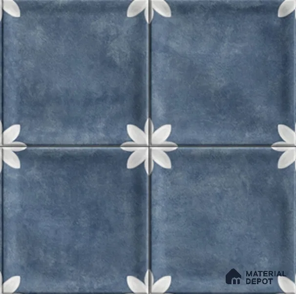 Highlighter Wall Tile TL 12966 B Clover Blue 1 ft x 1 ft Ceramic Satin Matte Finish - 10 mm | Suitable For Living Room, Dining & Bathroom Walls
