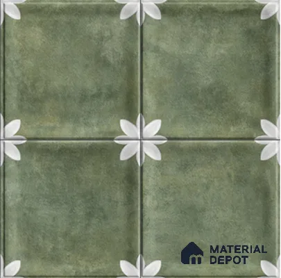 Highlighter Wall Tile TL 12966 D Clover Green 1 ft x 1 ft Ceramic Satin Matte Finish - 10 mm | Suitable For Living Room, Dining & Bathroom Walls
