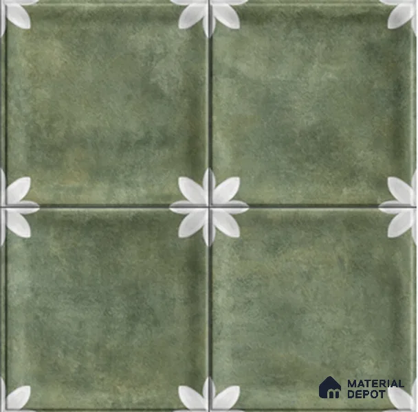 Highlighter Wall Tile TL 12966 D Clover Green 1 ft x 1 ft Ceramic Satin Matte Finish - 10 mm | Suitable For Living Room, Dining & Bathroom Walls