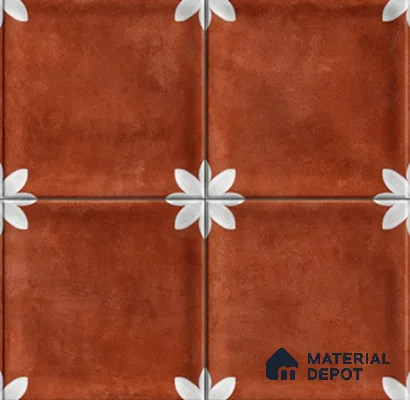 Highlighter Wall Tile TL 12966 G Clover Red 1 ft x 1 ft Ceramic Satin Matte Finish - 10 mm | Suitable For Living Room, Dining & Bathroom Walls