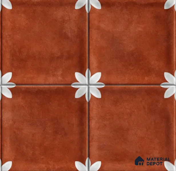 Highlighter Wall Tile TL 12966 G Clover Red 1 ft x 1 ft Ceramic Satin Matte Finish - 10 mm | Suitable For Living Room, Dining & Bathroom Walls