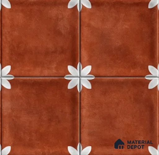 Highlighter Wall Tile TL 12966 G Clover Red 1 ft x 1 ft Ceramic Satin Matte Finish - 10 mm | Suitable For Living Room, Dining & Bathroom Walls