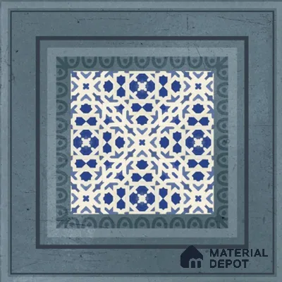 Punch Photo Frame Wall Tile TL 12965 J Baroque Aqua HL 1 ft x 1 ft Ceramic Satin Matte Finish - 10 mm | Suitable For Living Room, Dining & Bathroom Walls