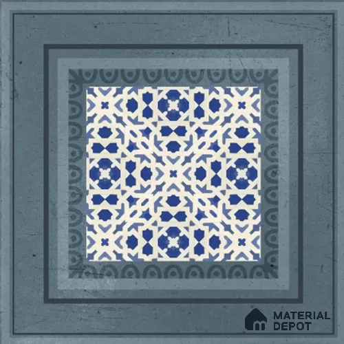 Punch Photo Frame Wall Tile TL 12965 J Baroque Aqua HL 1 ft x 1 ft Ceramic Satin Matte Finish - 10 mm | Suitable For Living Room, Dining & Bathroom Walls