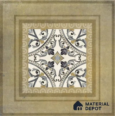 Punch Photo Frame Wall Tile TL 12965 H Baroque Sand HL 1 ft x 1 ft Ceramic Satin Matte Finish - 10 mm | Suitable For Living Room, Dining & Bathroom Walls