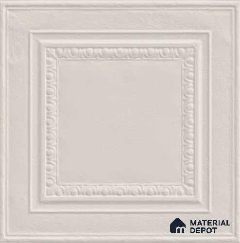 Punch Photo Frame Wall Tile TL 12965 Baroque Blanco 1 ft x 1 ft Ceramic Satin Matte Finish - 10 mm | Suitable For Living Room, Dining & Bathroom Walls
